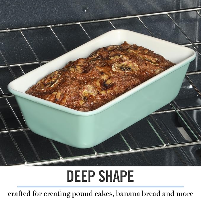 Martha Stewart Gallen 9-Inch Nonstick Carbon Steel Loaf Pan – Teal, Durable - Image 6