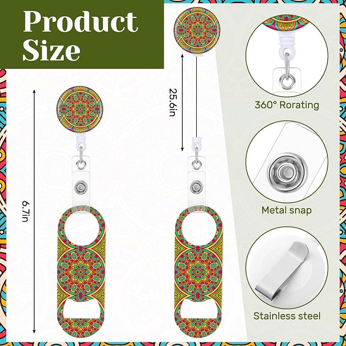 Irenare 6 Pcs Flat Bottle Openers Retractable Bar Keys - Image 2
