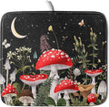 Red Mushroom Dish Drying Mat for Kitchen Counter Plant Leaves Drainer Mats Rack by Giwawa