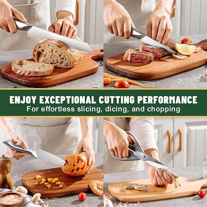 Knife Set, EWFEN 14-Piece Kitchen Knife Set - Image 6