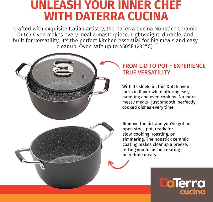 DaTerra Cucina – 8 Qt Nonstick Ceramic Dutch Oven - Image 2