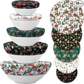 Patelai 10 Pcs Bowl Covers Reusable in 5 Size Stretch Cloth Fabric Elastic Food by Patelai