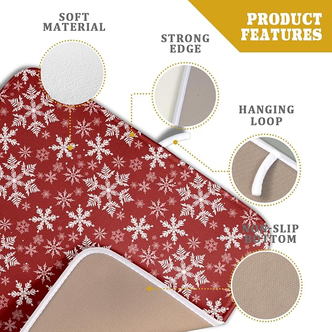 Christmas Dish Drying Mat for Kitchen Counter 18x16 Inch Xmas Snowflake Drying - Image 3