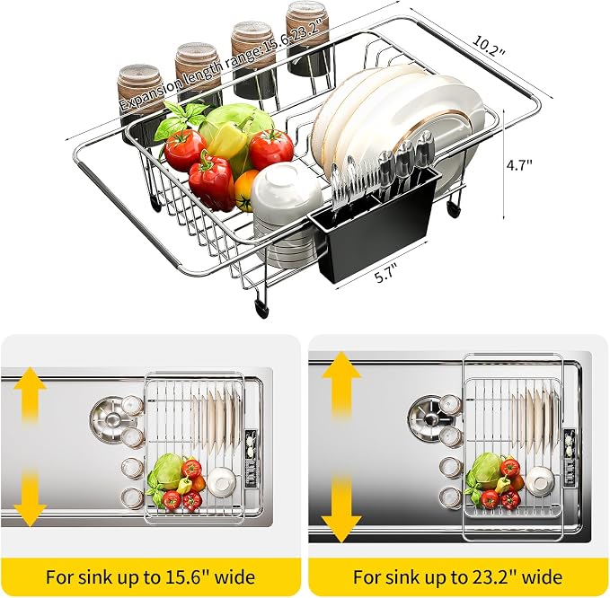 PureBox Expandable Over The Sink Dish Drying Rack - Image 3