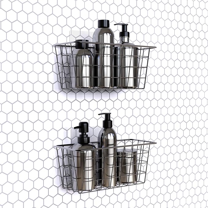 MaraFansie Over the Cabinet Door Organizer Wall Wire Baskets Hanging Kitchen - Image 4
