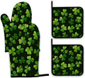 Lucky Clover Oven Mitts and Pot Holders, Patrick's Day Heat Resistant Oven by Unknown