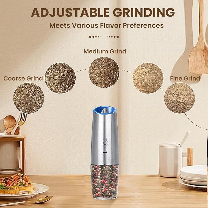 Rechargeable Electric Salt And Pepper Grinder Set, Automatic Gravity Electric - Image 3