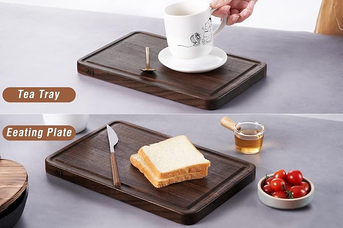 AZRHOM Small Walnut Wood Cutting Board - Image 4