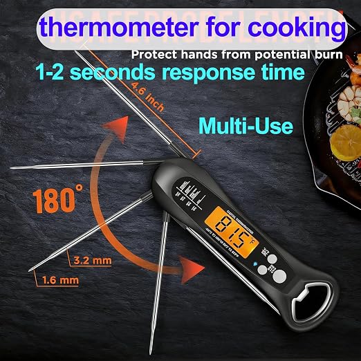 Instant Read Meat Thermometer for Cooking – Waterproof Digital Food Thermometer - Image 4