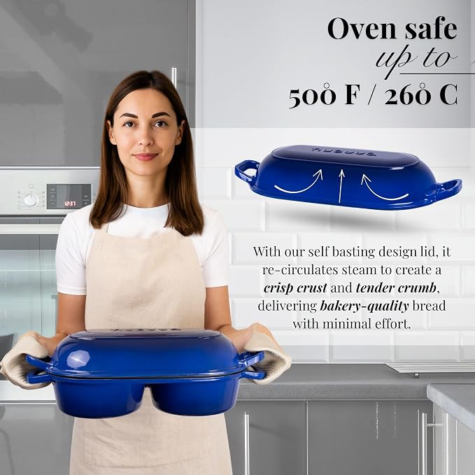Dutch Oven For Sourdough Bread Baking – Enamelled Cast Iron Bread Loaf Pot – - Image 3