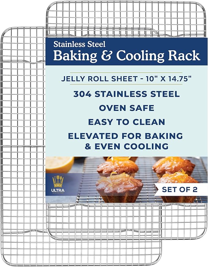 Ultra Cuisine Oven-Safe, Dishwasher-Safe 100% Stainless Steel Cooling & Baking by UltraCuisine