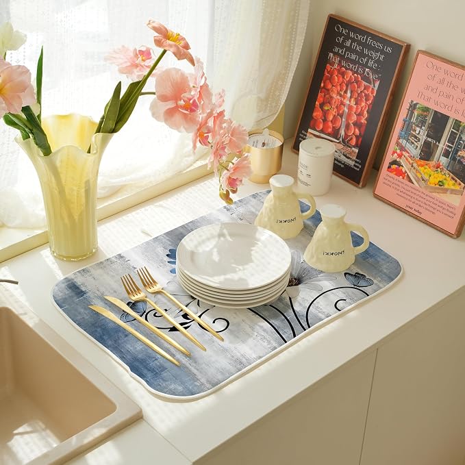 Floral Dish Drying Mat 18x24 Inches - Image 4