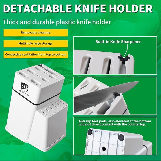 FULLHI 14pcs Knife Block Set, Dishwasher Safe Kitchen Knife Set - Image 5