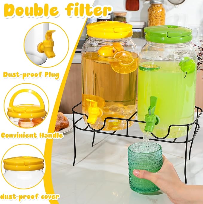 Uiifan 4 Pcs 1 Gallon Plastic Drink Dispenser - Image 4