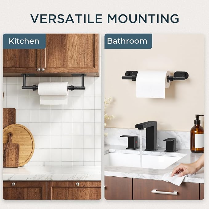 FORIOUS Paper Towel Holder Under Cabinet, One Hand Operable - Image 9
