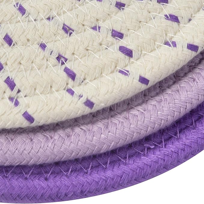 Pot Holders Set Trivets Set 100% Pure Cotton Thread Weave Hot Pot Holders Set - Image 6