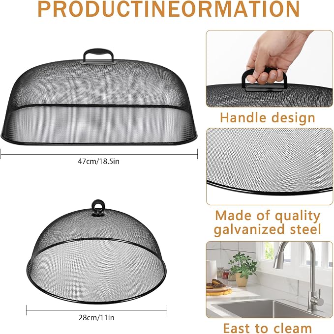 8 Pcs Metal Mesh Screen Food Cover - Image 2