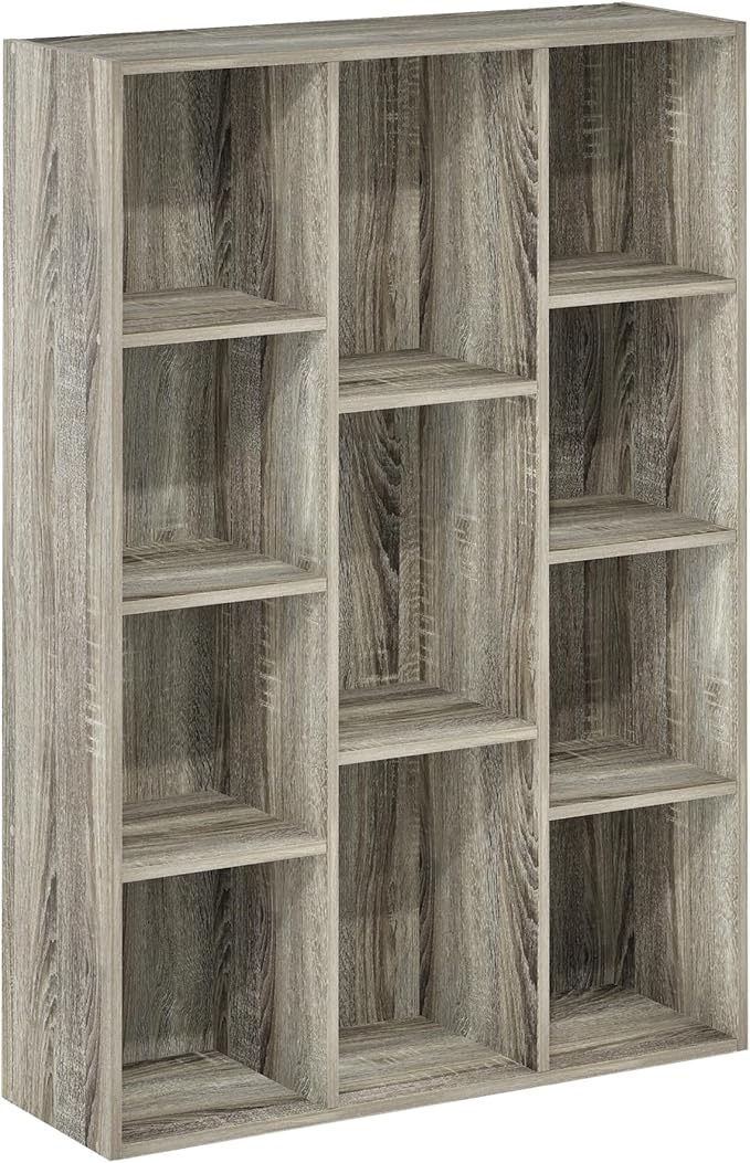 Furinno LUDER Book Shelf, 11-Cube Bookshelf, Reversible Bookcase, 9.4 x 29.1 x - Image 6