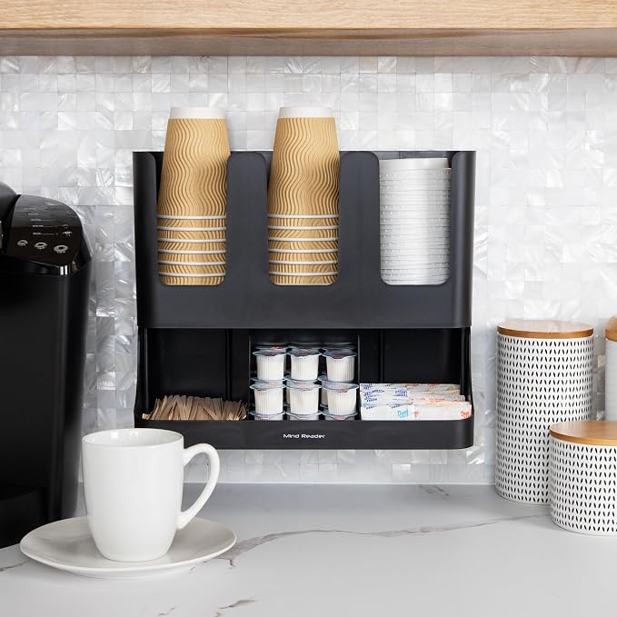 Mind Reader Cup and Condiment Station, 13 Inch Countertop Coffee Bar Organizer - Image 6