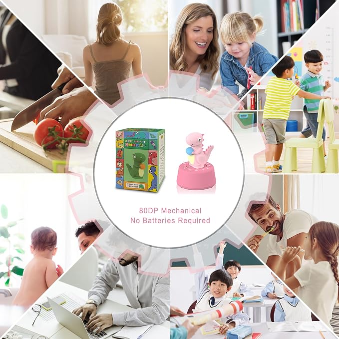 ELE DEPI 60 Minutes Mechanical Kitchen Timer, Cute Dinosaur Timer - Image 4