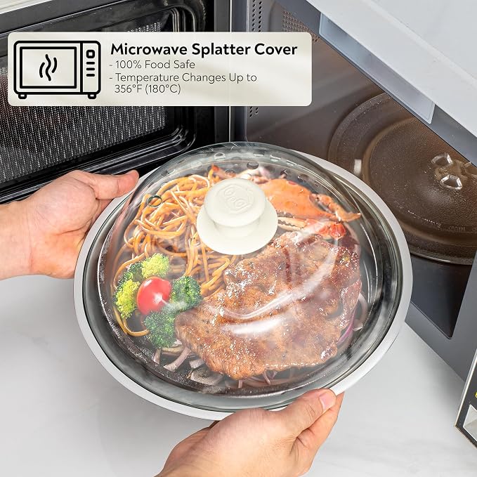 OEC Lighter Weight Tempered Glass Microwave Splatter Cover - Image 6