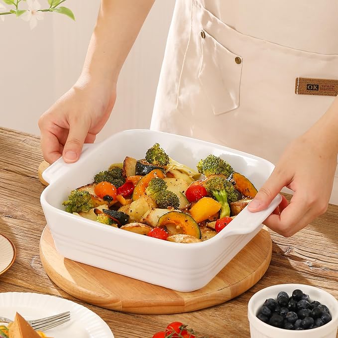 DOWAN 8x8 Baking dish, Square Baking Pan, Ceramic Casserole Dishes - Image 4
