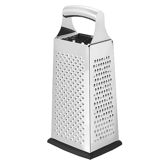 Amazon Basics Rectangular 4-Sided Box Cheese Grater and Shredder, Stainless - Image 2
