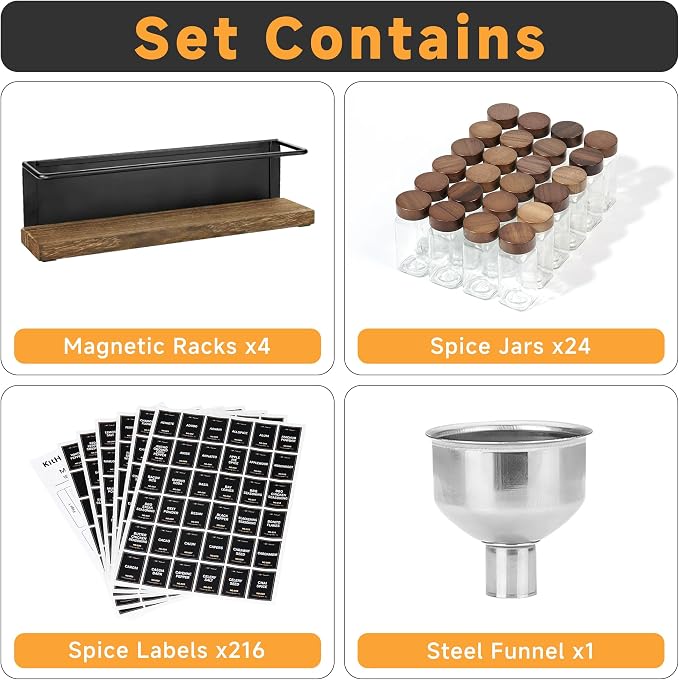 Wooden Lid Magnetic Spice Rack - Image 2