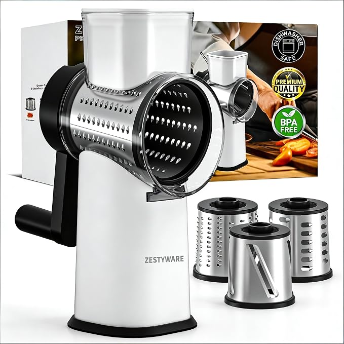 Rotary Cheese Grater Hand Crank by ZESTYWARE