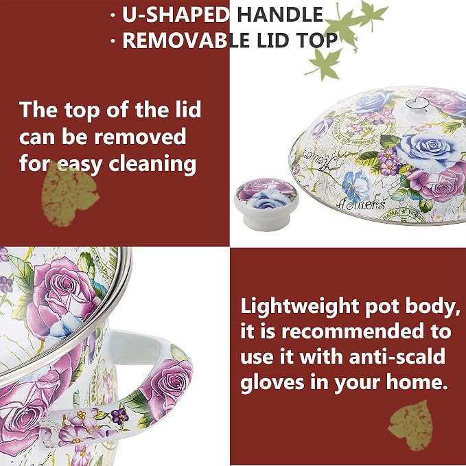 Retro Flower Enamel Stockpot - Image 6