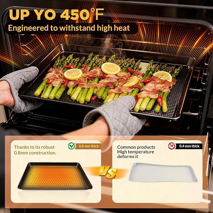 Professional Non-Stick Baking Sheets Set, 3-Piece Heavy Duty Carbon Steel - Image 7