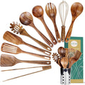 Kitchen Utenails Set with Holder, Kitchen Wooden Utensils by AIUHI