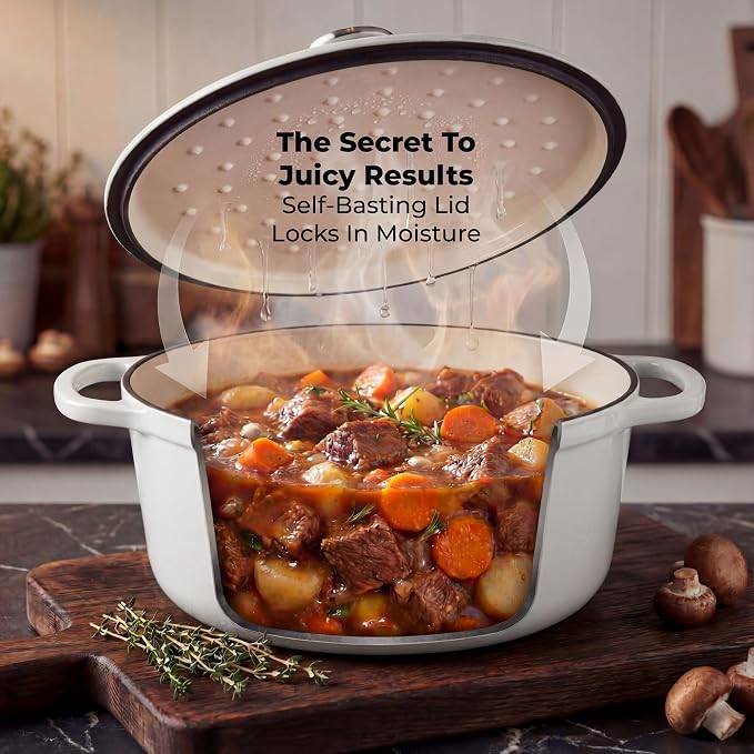 Zulay Kitchen 6 Quart Enameled Cast Iron Dutch Oven Pot - Image 4
