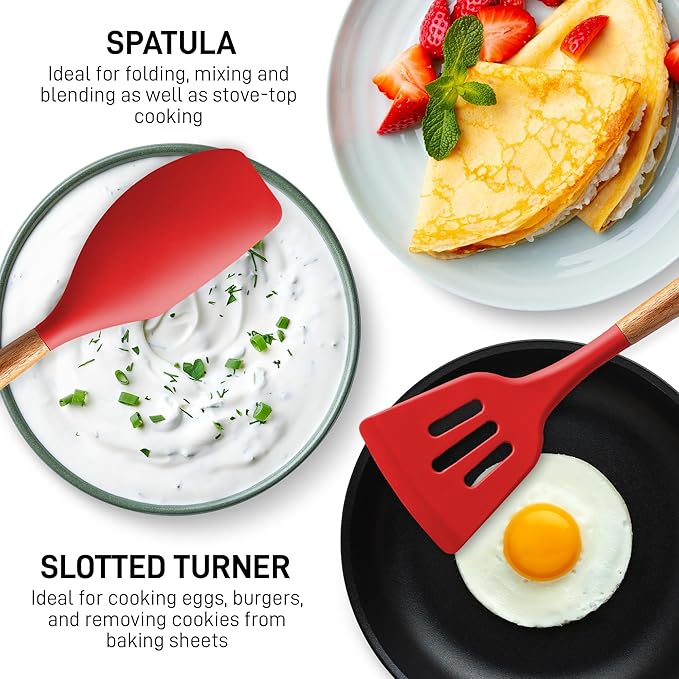 Zulay Kitchen Utensils Set Non-Stick Silicone Cooking Utensils Set - Image 5