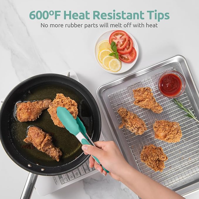 600ºF Heat Resistant Kitchen Tong: U-Taste 7in Silicone Cooking Tong - Image 3