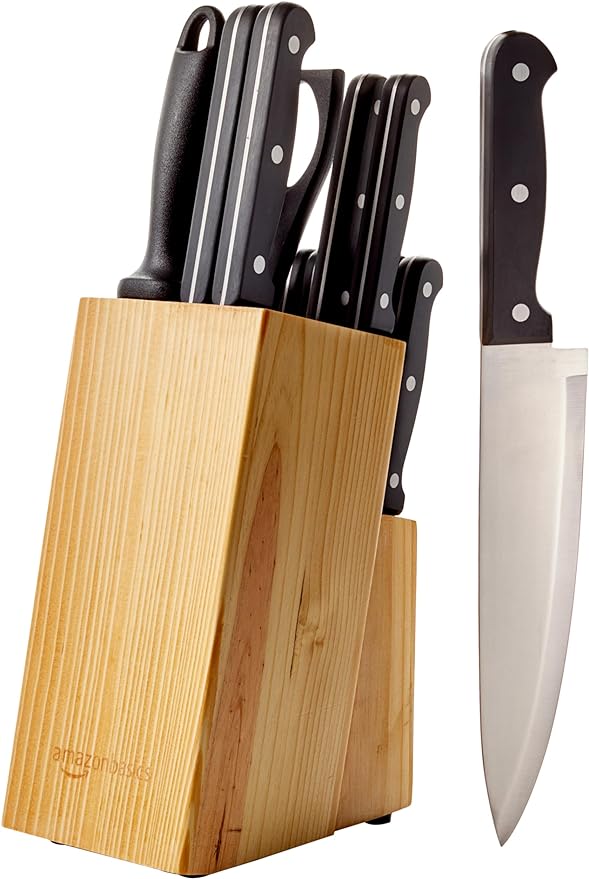 Amazon Basics 14-Piece High Carbon Stainless Steel Kitchen Knife Set by AmazonBasics