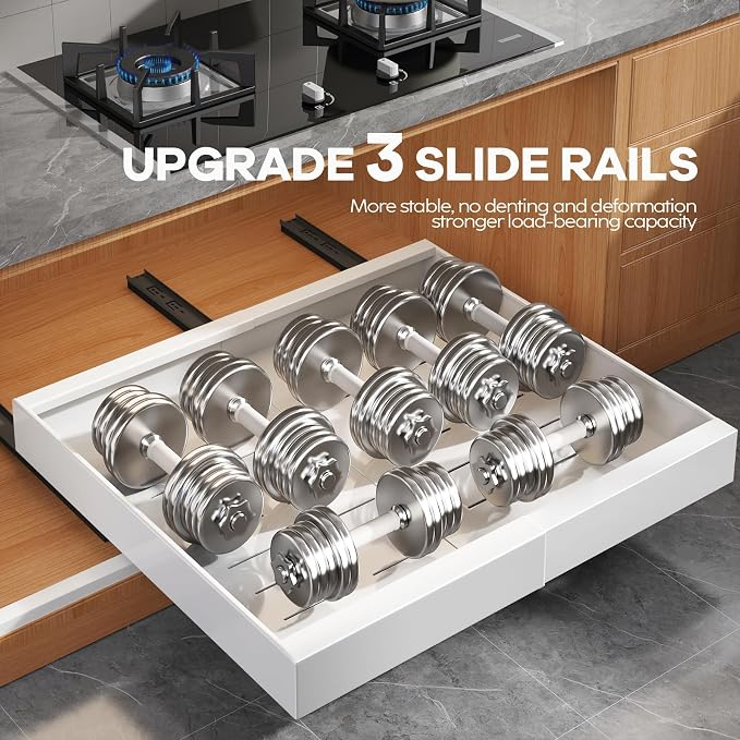 Seinloes 2 Pack Expandable Pull Out Cabinet Organizer 21" Deep - Image 5