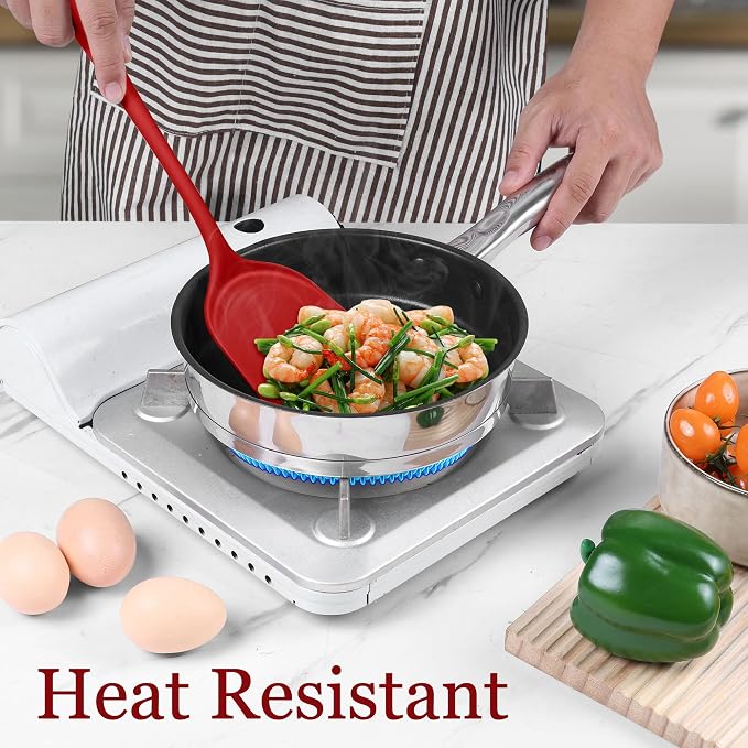 LIANYU 8-Piece Kitchen Utensils Set, Silicone Cooking Utensil Spatula Sets - Image 8