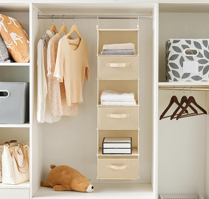 MAX Houser 6 Tier Shelf Hanging Closet Organizer, Closet Hanging Shelf - Image 6