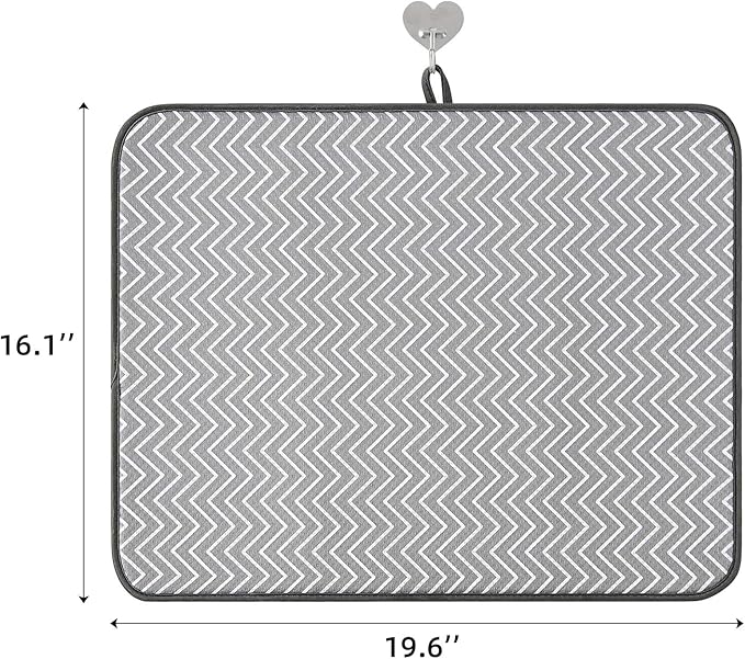 SUBEKYU Dish Drying Mat for Kitchen Counter, Microfiber Absorbent Dishes - Image 2