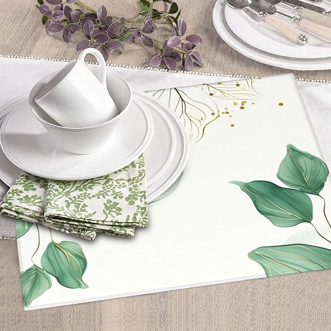 Watercolor Green Palm Leaves Dish Drying Mat 16x18 Inch, Microfiber Absorbent - Image 7