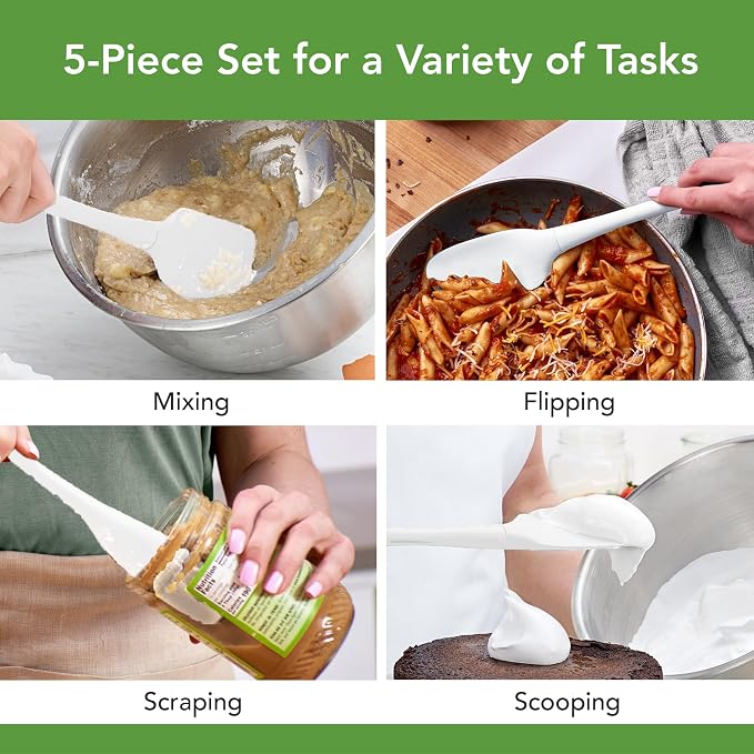 Tovolo Flex Core 5 Piece Silicone Spatula Set Heat Resistant All Silicone - Image 2