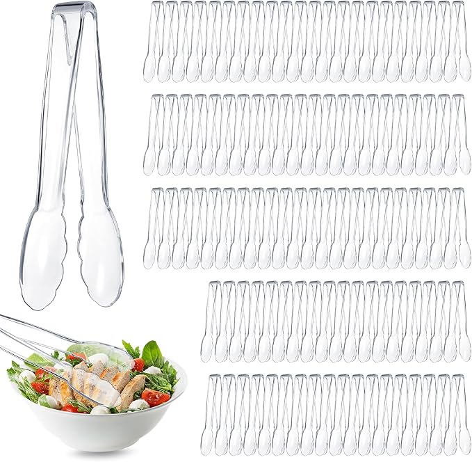 Tessco for you 100 Pcs Plastic Tongs for Serving Bulk, 9 Inch Plastic by Tessco