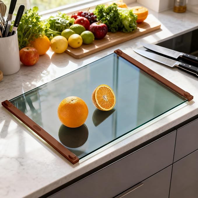 Glass Cutting Boards for Kitchen, European Grey Glass Paired - Image 5