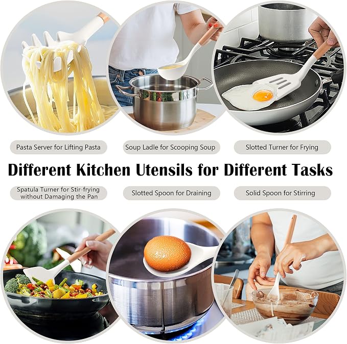 HaWare Kitchen Cooking Utensils Set, 23-Piece Silicone Kitchen Utensils Spatula - Image 5
