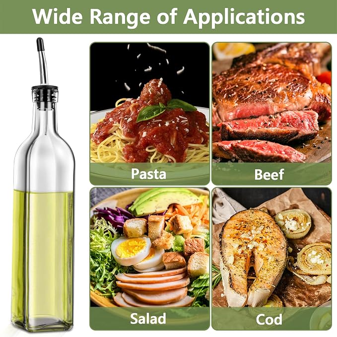 Leaflai Olive Oil Dispenser Bottle, 4 Labels, 1 Brush and 1 Funnel Oil Bottles - Image 4
