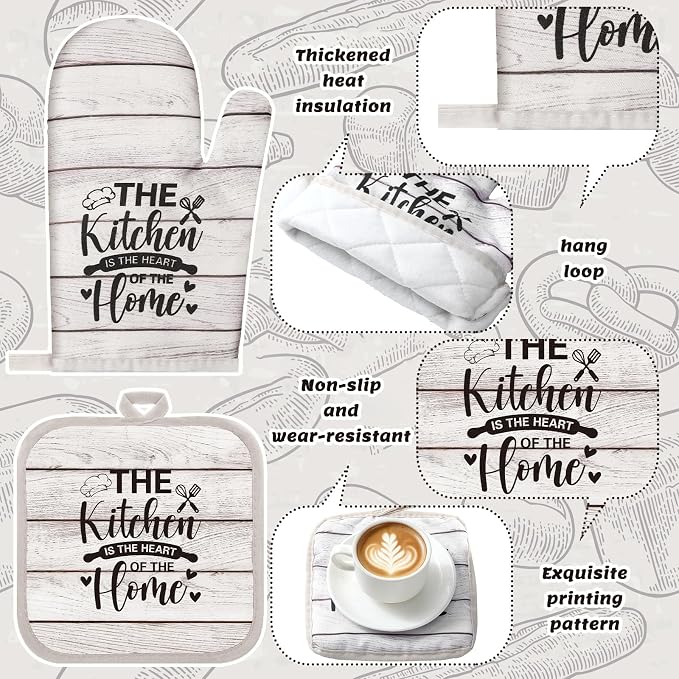 Fourluoo 10 Pcs Farmhouse Kitchen Decor and Accessories Set 4 Kitchen Towels 2 - Image 5