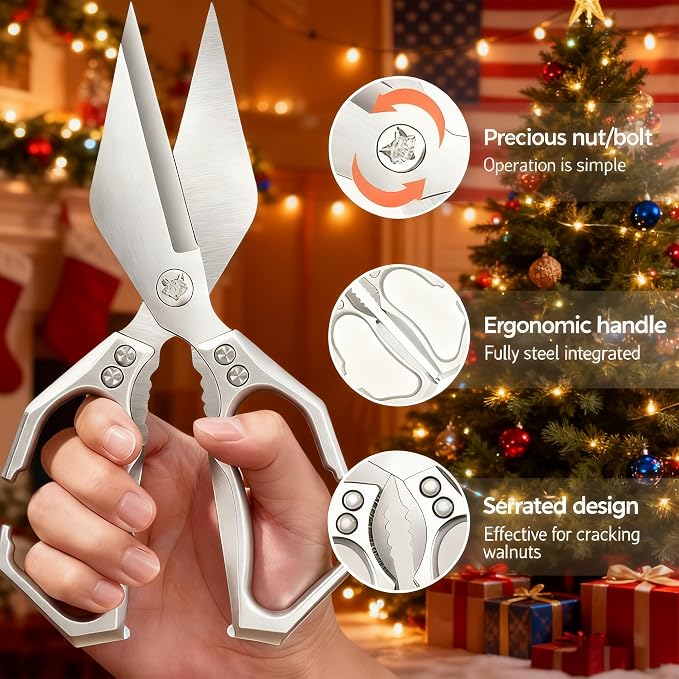 Multifunctional Heavy-Duty Kitchen Shears, Ultra Sharp Stainless Steel Poultry - Image 3