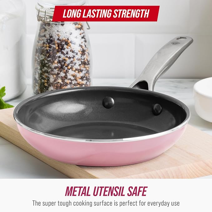 Blue Diamond 8" Nonstick Frying Pan Skillet, Ceramic Diamond Infused PFAS-Free - Image 7