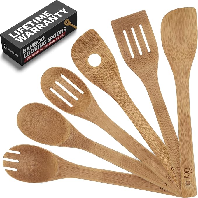 PriorityChef Wooden Spoons for Cooking, Non-Toxic Wooden Utensil Set - Image 8